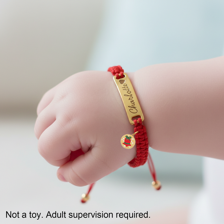 Christmas Baby Braided Cord Custom Bracelet (Parent-Child Edition) – A Sweet Holiday Keepsake