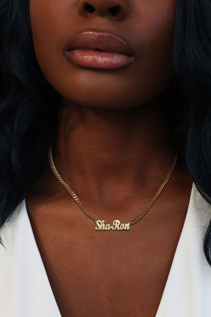 Personalized women's name custom Cuban necklace