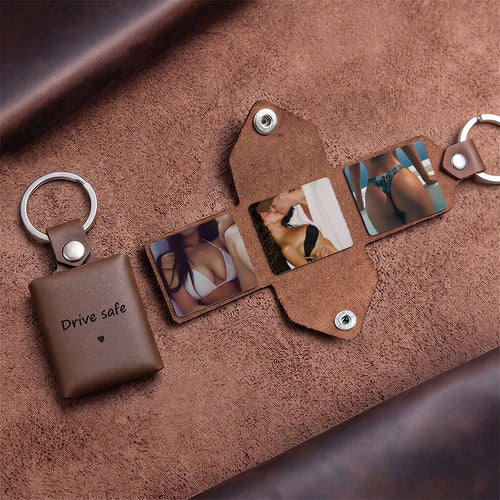 "Our Secret Gallery" Custom Leather Photo Album Keychain