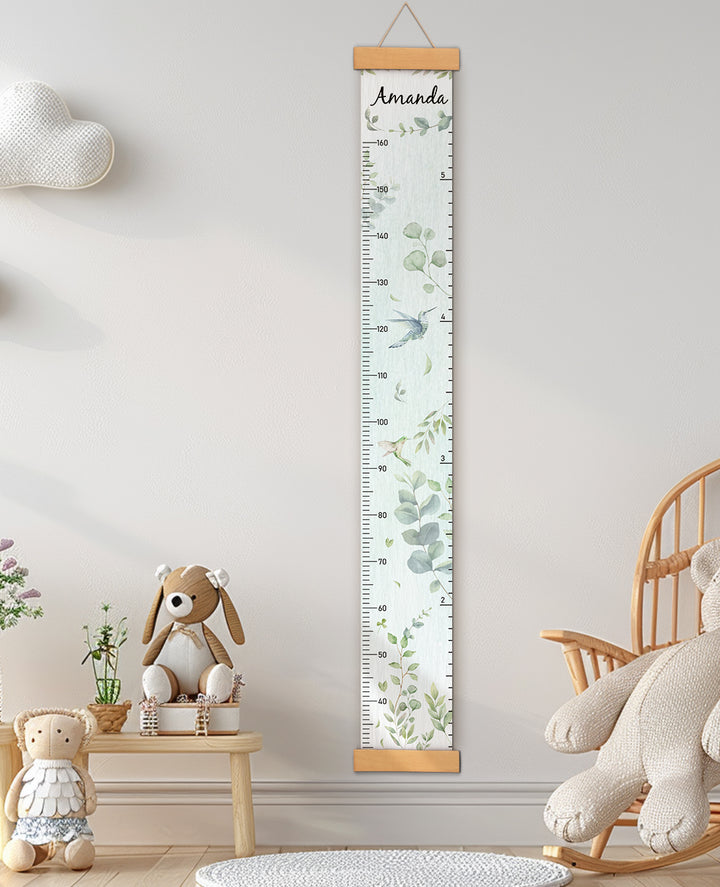 Personalized Spring Fresh Hanging Canvas Height Ruler