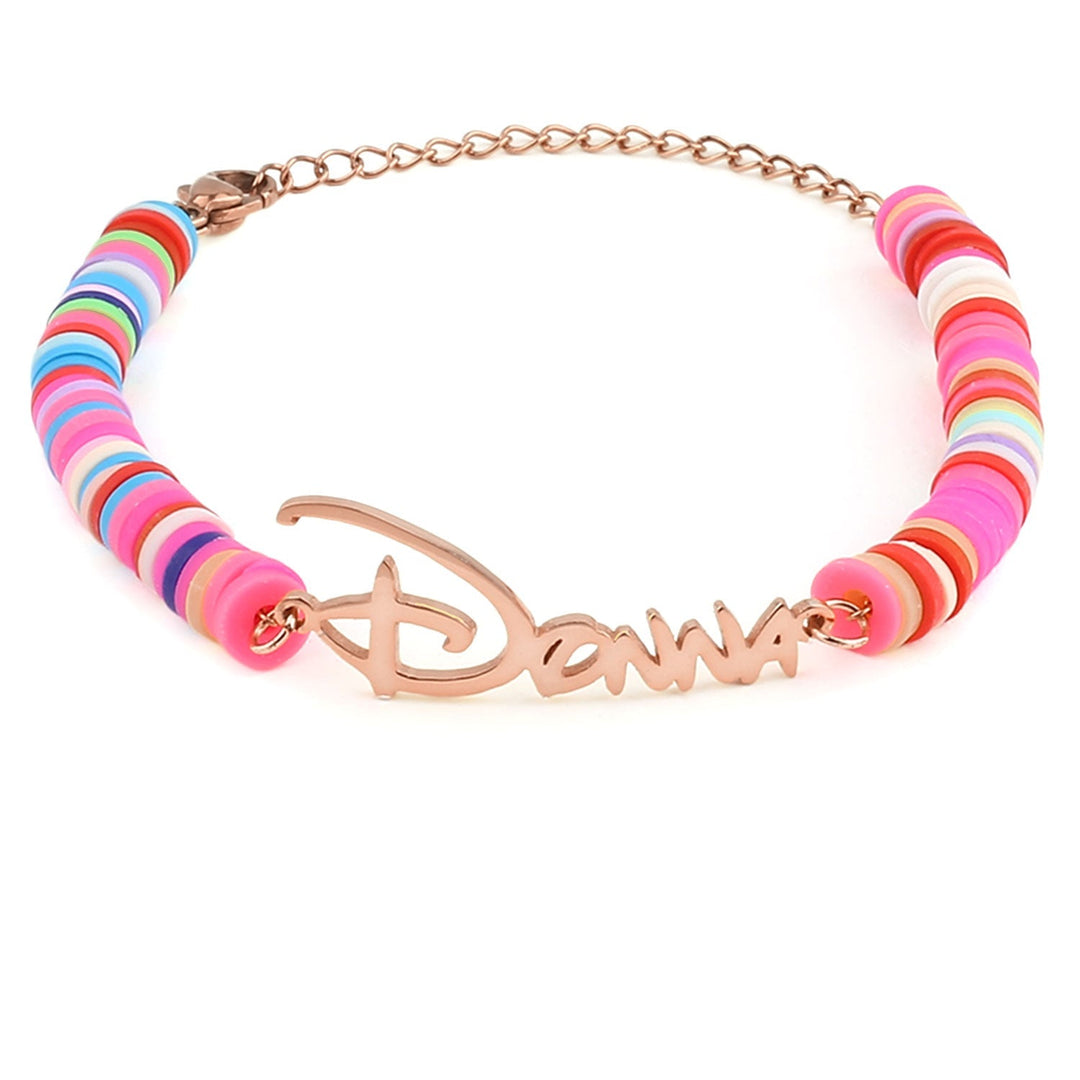 Personalized Children's Name Clay Bracelet