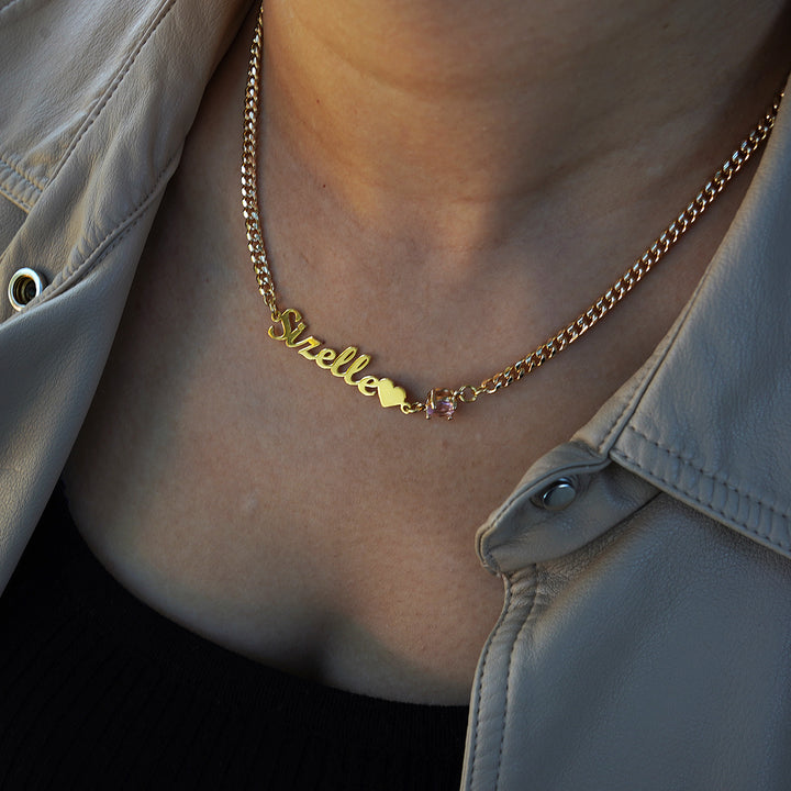 Personalized women's name custom Cuban necklace