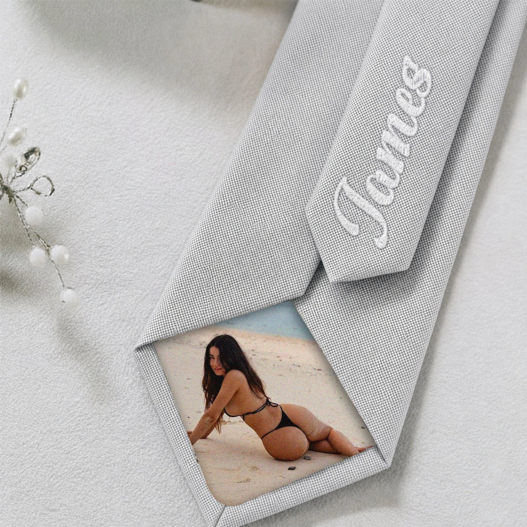 Naughty Hidden Photo Tie | Custom Private Picture Gift for Husband & Boyfriend