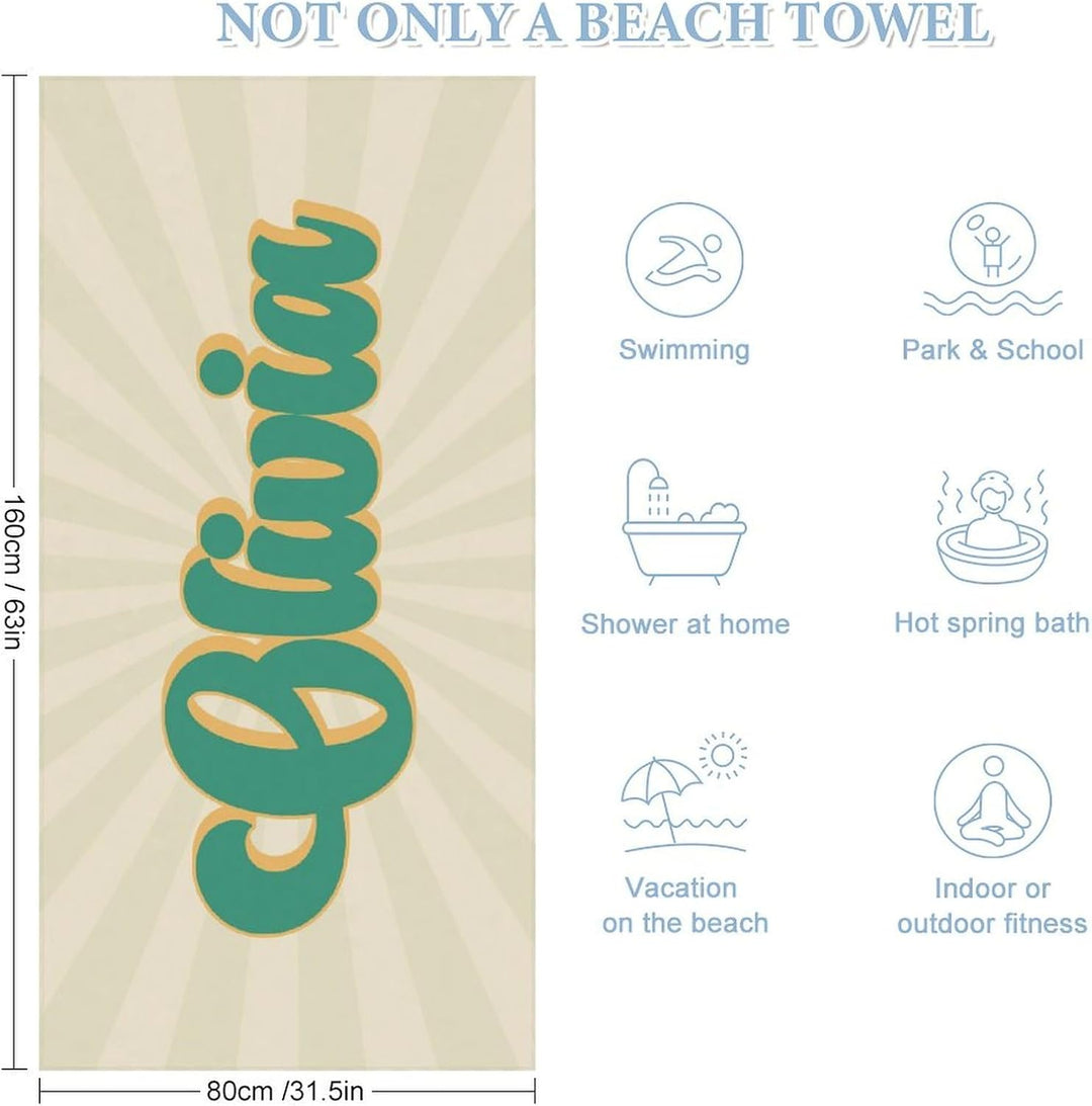 Personalized name quick-drying sand absorbent beach towel aperture type