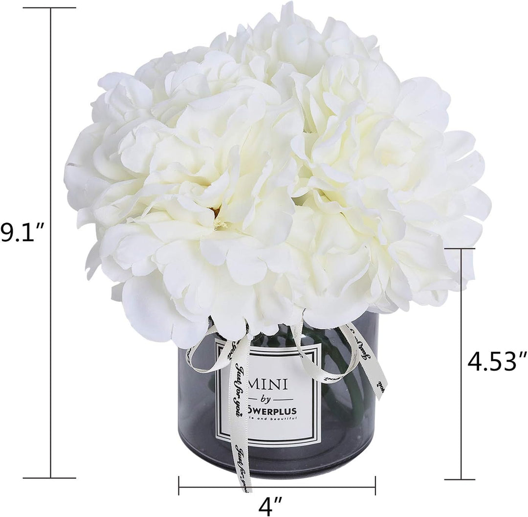 Personalized artificial hydrangea and glass vase decoration Ins style