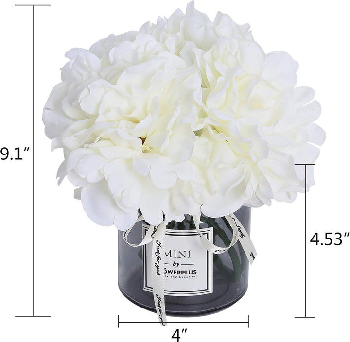 Personalized artificial hydrangea and glass vase decoration Ins style