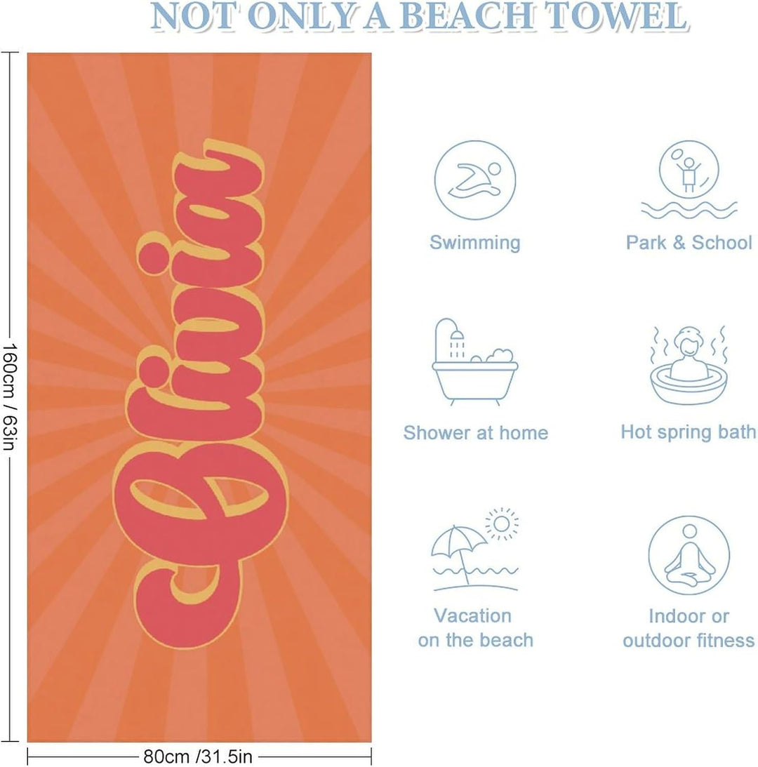 Personalized name quick-drying sand absorbent beach towel aperture type