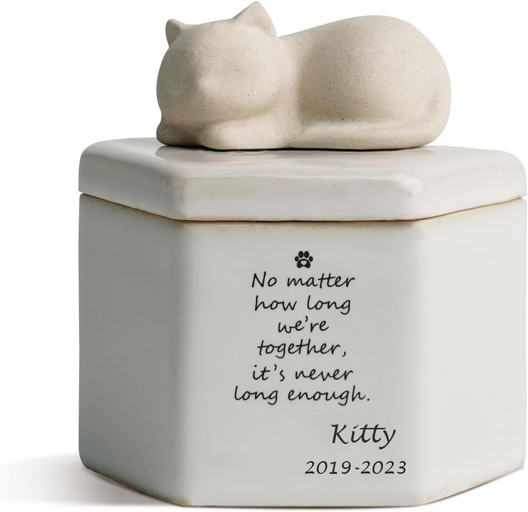 Personalized Pet Ashes Keepsake Cat Hair Keepsake Ceramic