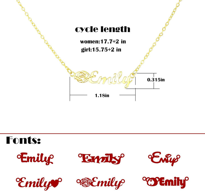 Personalized name necklace for women