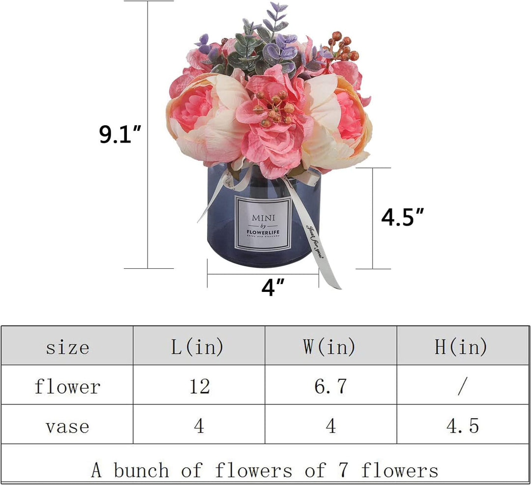 Personalized artificial hydrangea and glass vase decoration Ins style