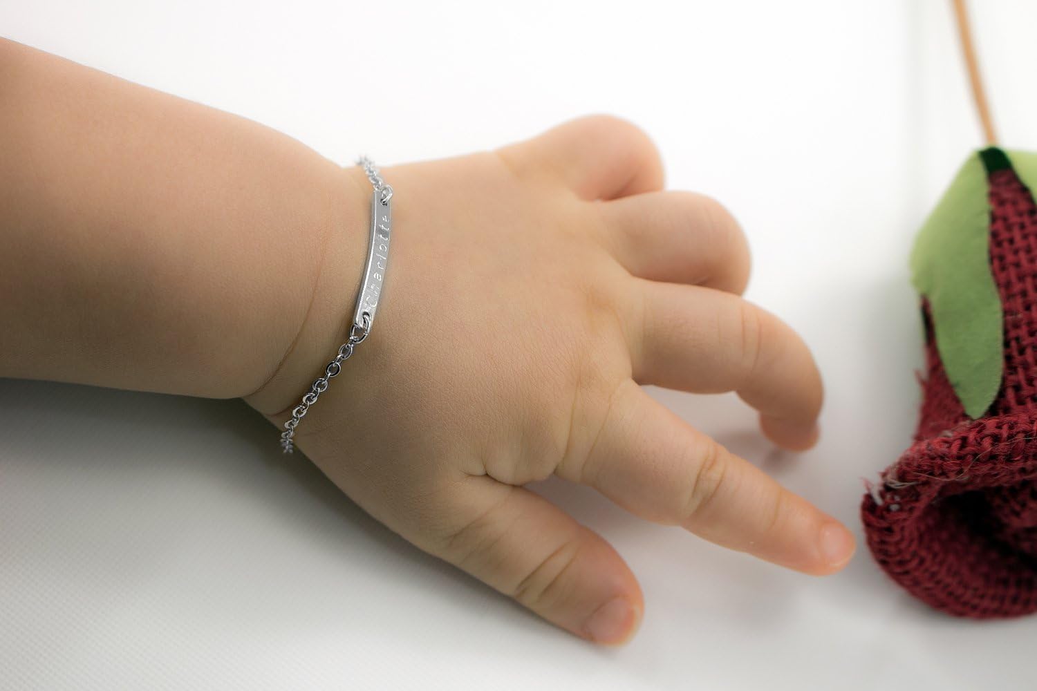 Customized Birthday Great Gift Baby Name Bar ID Bracelet