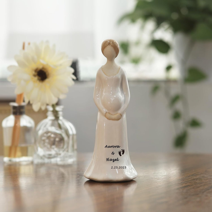 Personalized Pregnant Mom Statue - New Mom Gifts