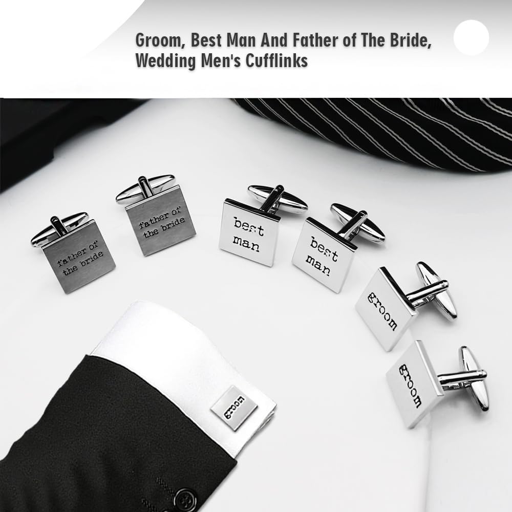Personalized Father Cufflinks Groom Wedding Cufflinks