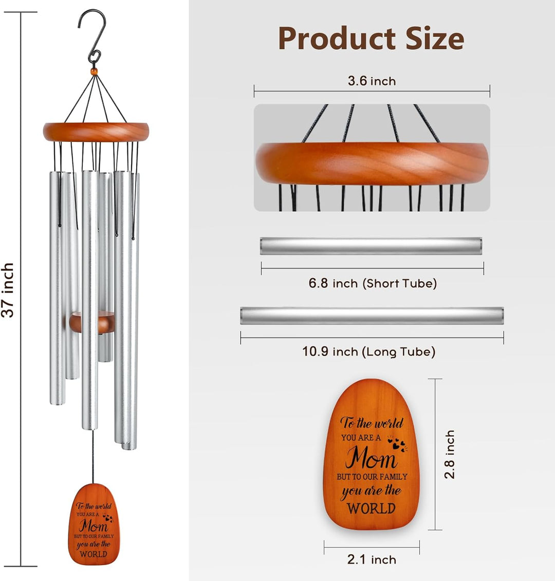 Personalized 37’’Outdoor Wind Chimes Present for Mom Gifts
