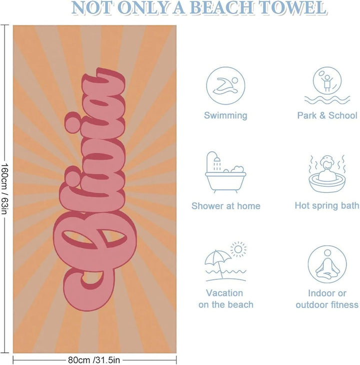 Personalized name quick-drying sand absorbent beach towel aperture type