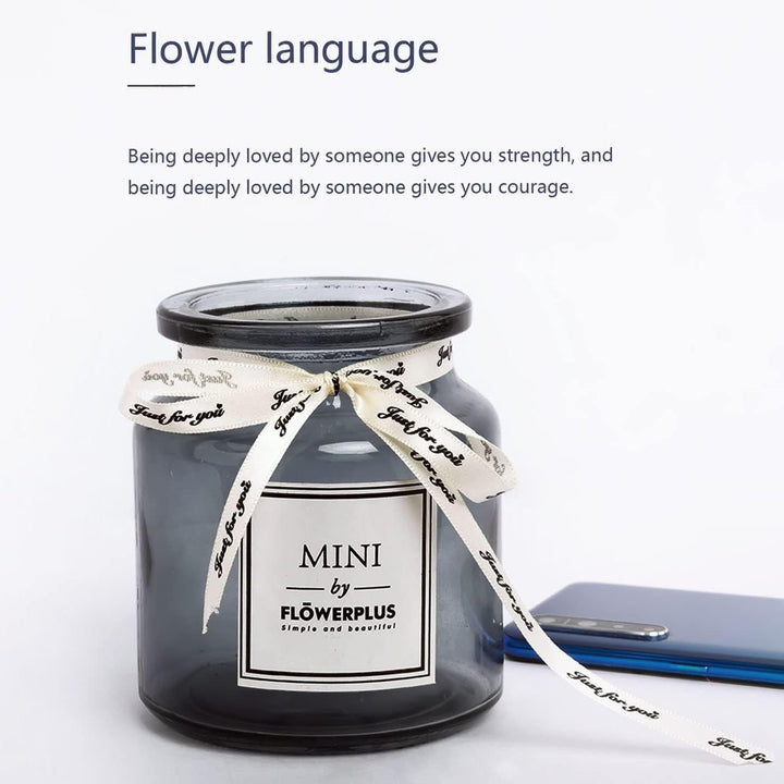 Personalized artificial hydrangea and glass vase decoration Ins style