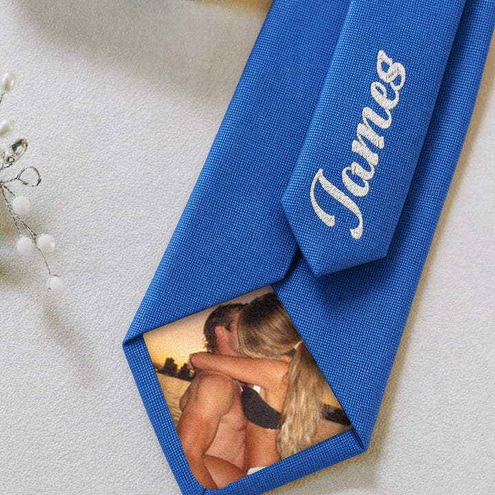 Naughty Hidden Photo Tie | Custom Private Picture Gift for Husband & Boyfriend
