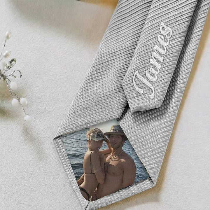 Naughty Hidden Photo Tie | Custom Private Picture Gift for Husband & Boyfriend