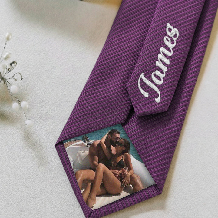 Naughty Hidden Photo Tie | Custom Private Picture Gift for Husband & Boyfriend