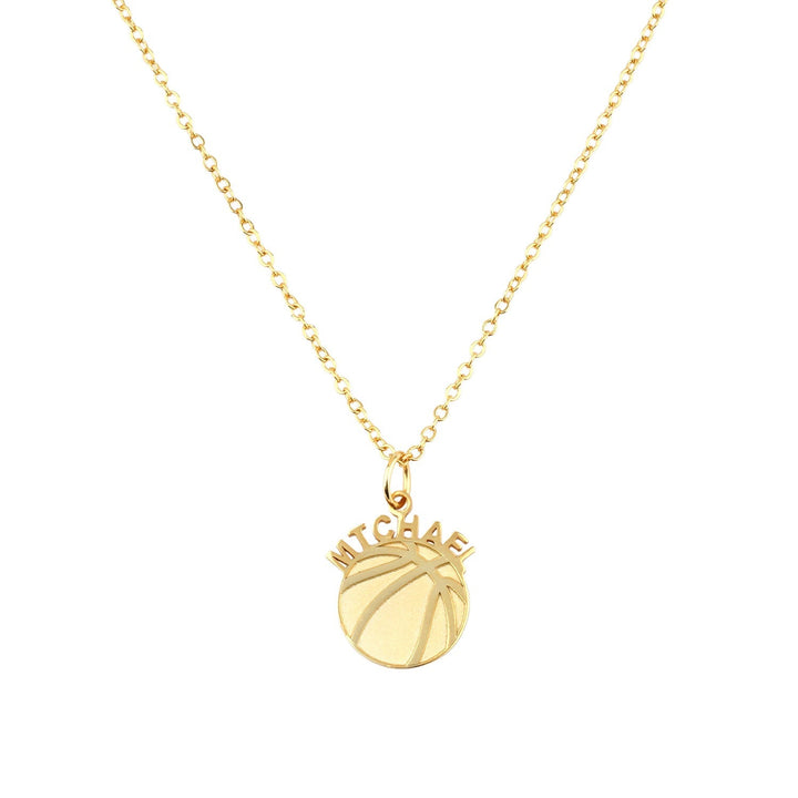 Personalized Basketball Baby Boy Name Necklace