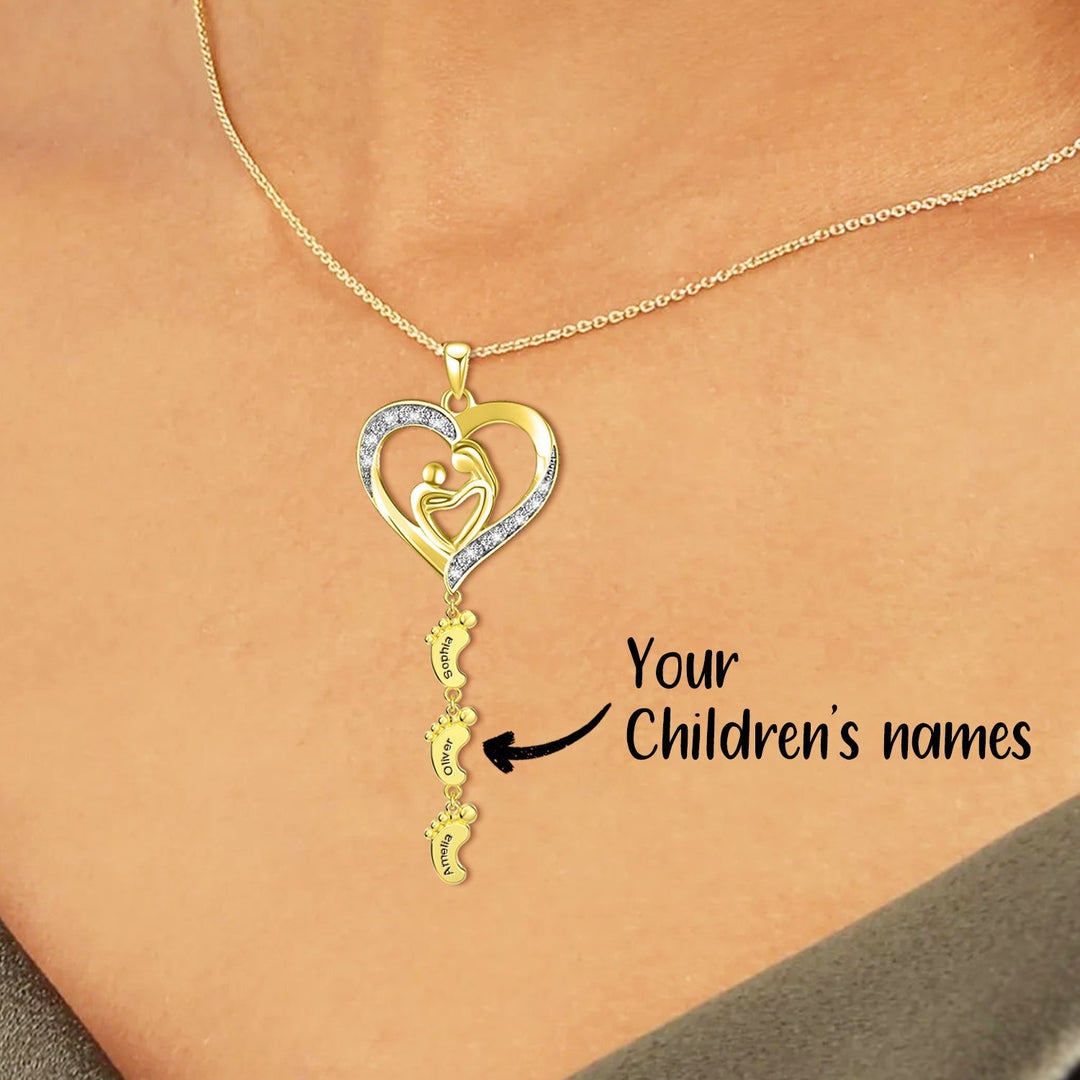 Personalized Sterling Silver Necklace with Kids Name