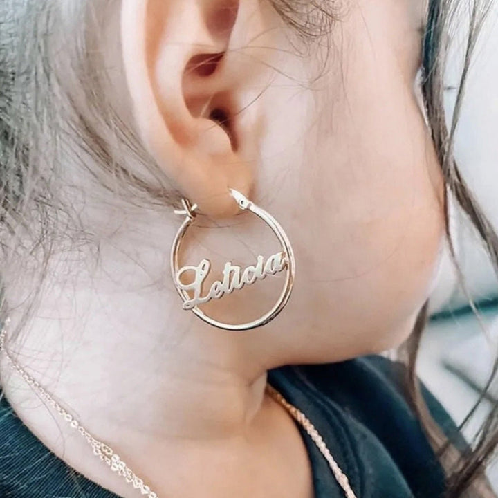 Personalized Children's Name Hoop Earrings