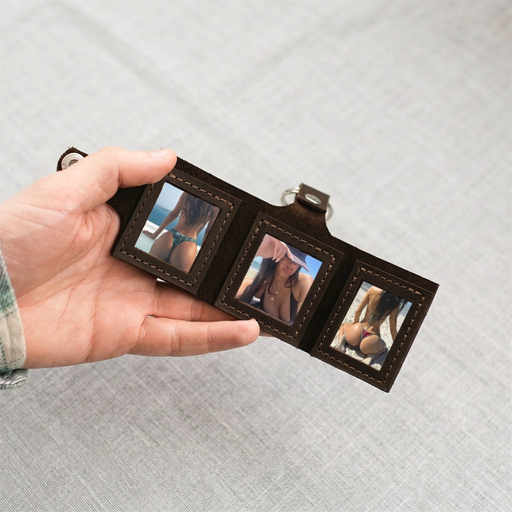 The "For Your Eyes Only" Secret Photo Leather Keychain