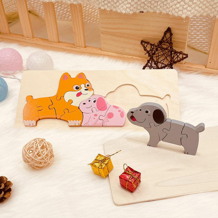 Personalized Wooden Animals Name Puzzle Stacking Puzzle