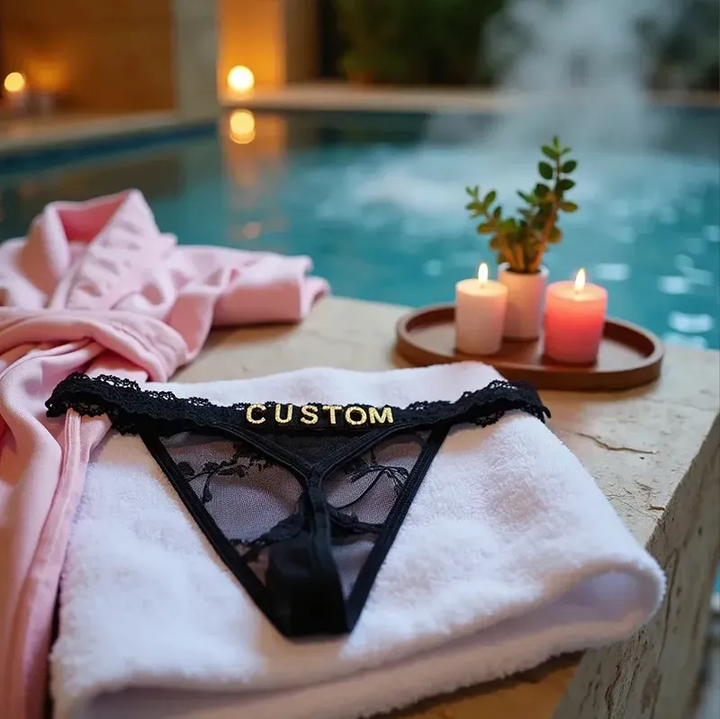 Personalized Diamond Letter Thong