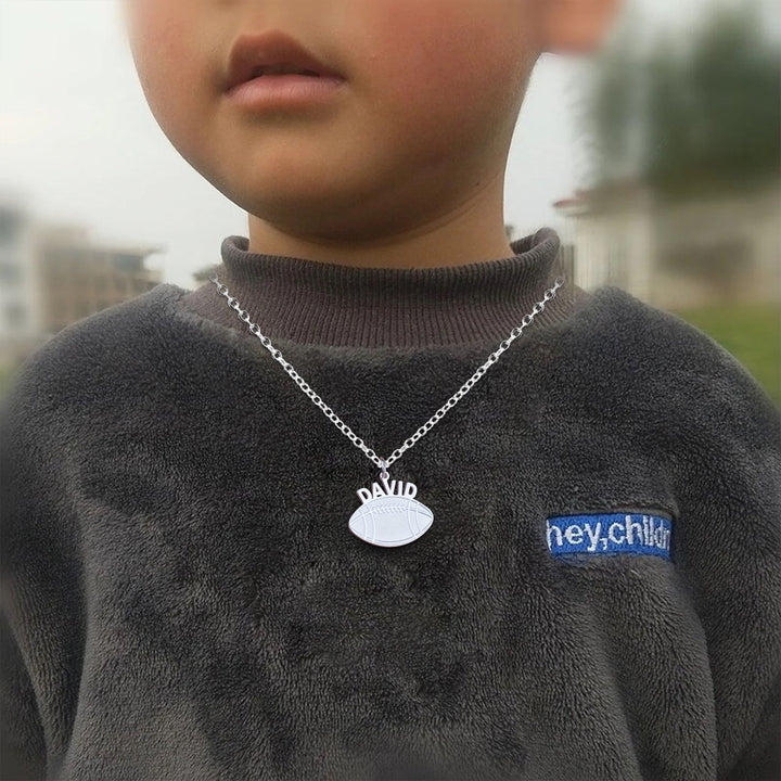 Personalized football Name Boys Necklace