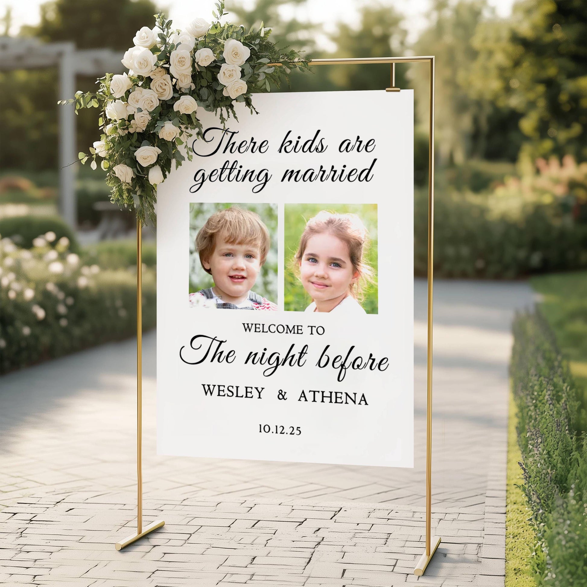 Personalized Photo Bride and Groom Wedding Canvas Welcome Sign