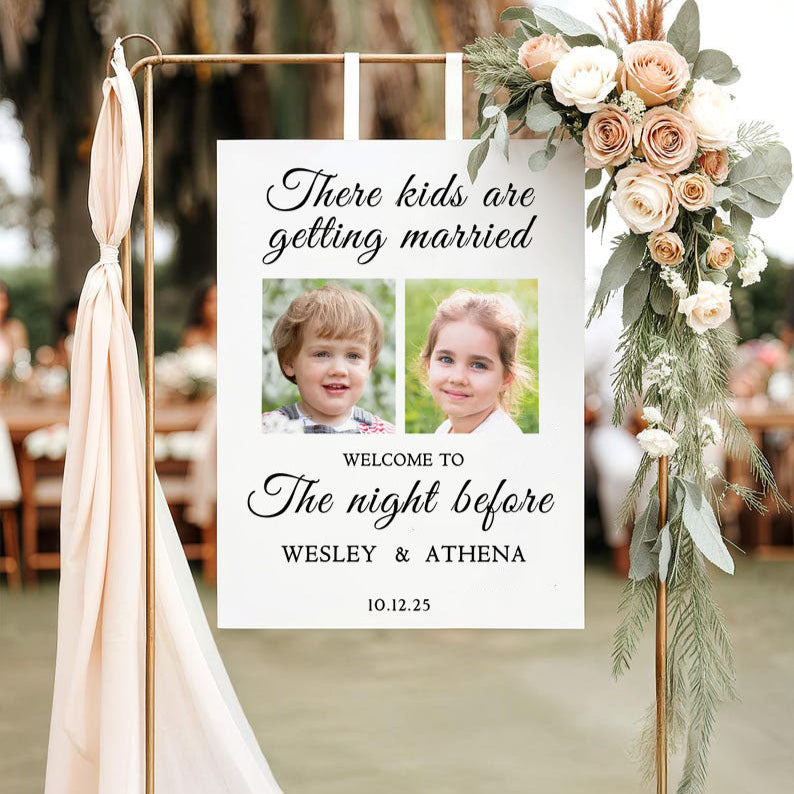 Personalized Photo Bride and Groom Wedding Canvas Welcome Sign