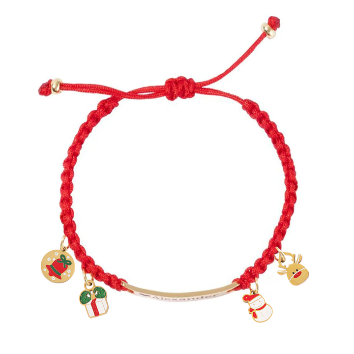 Christmas Baby Braided Cord Custom Bracelet (Parent-Child Edition) – A Sweet Holiday Keepsake