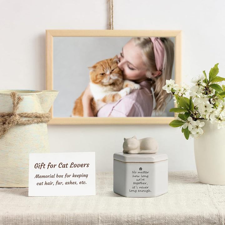 Personalized Pet Ashes Keepsake Cat Hair Keepsake Ceramic