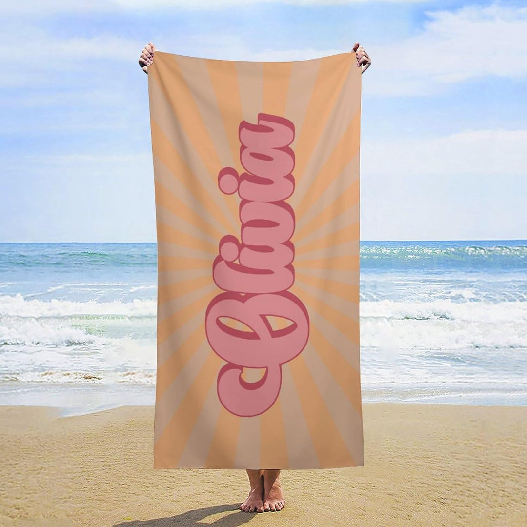 Personalized name quick-drying sand absorbent beach towel aperture type