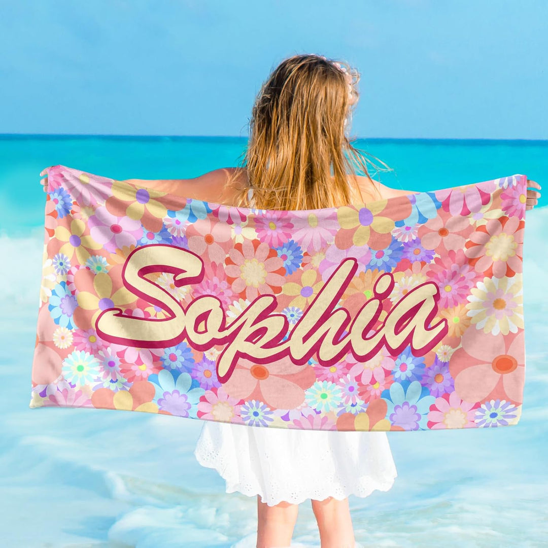 Personalised Named Kids Quick Dry Beach Towels 6 Sizes