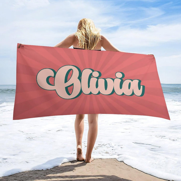 Personalized name quick-drying sand absorbent beach towel aperture type