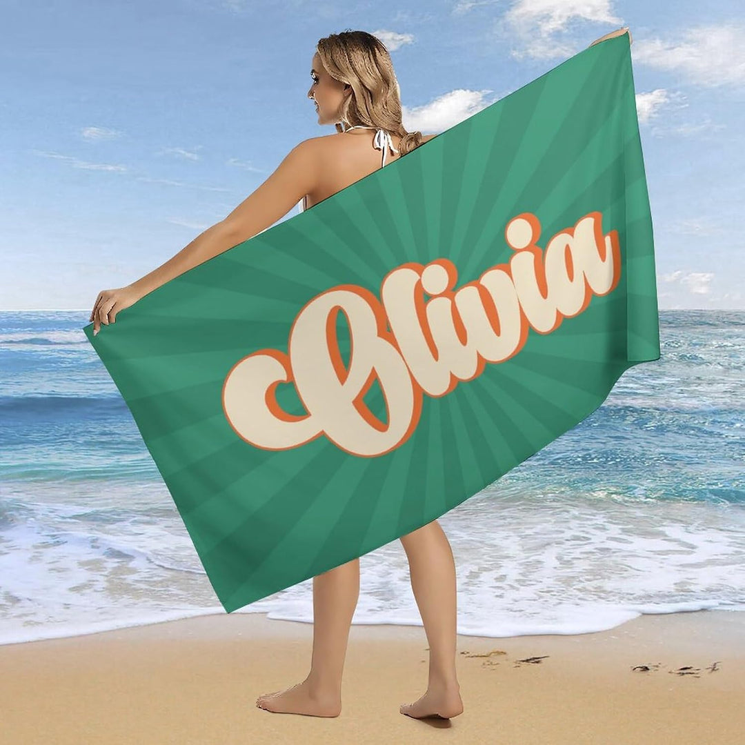 Personalized name quick-drying sand absorbent beach towel aperture type