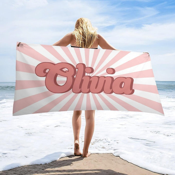 Personalized name quick-drying sand absorbent beach towel aperture type