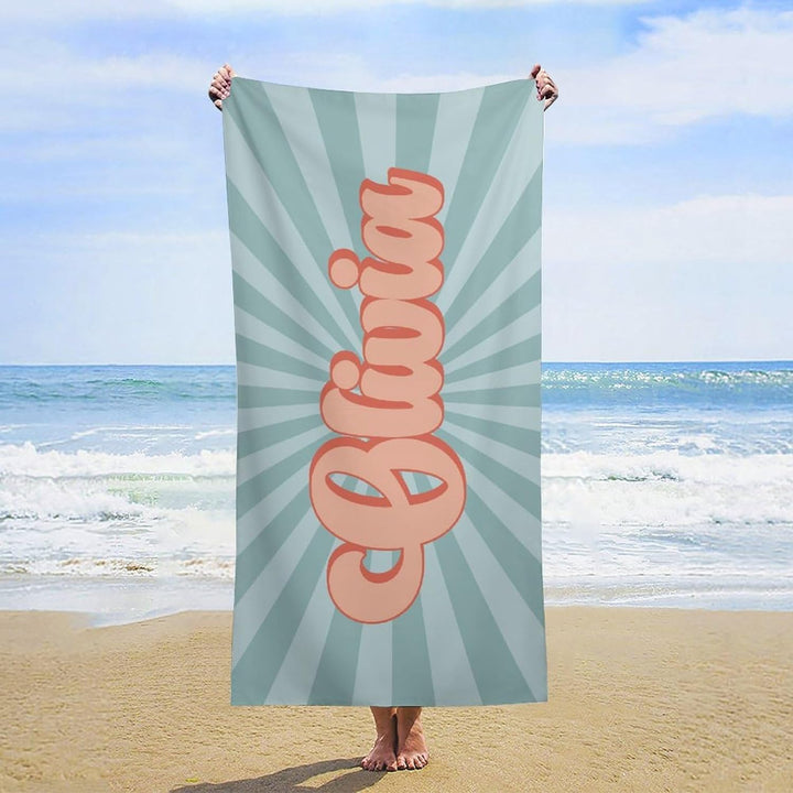 Personalized name quick-drying sand absorbent beach towel aperture type