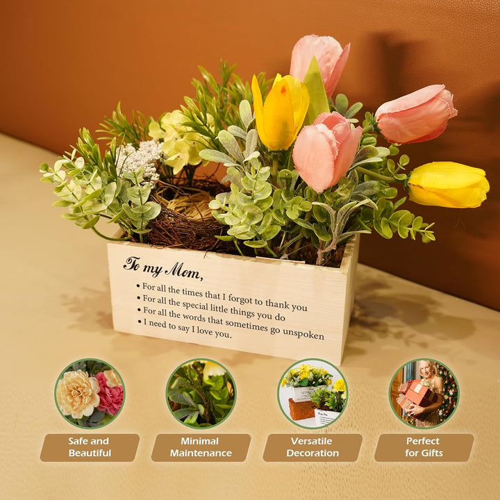 Personalized name custom artificial flowers Mother's Day gift