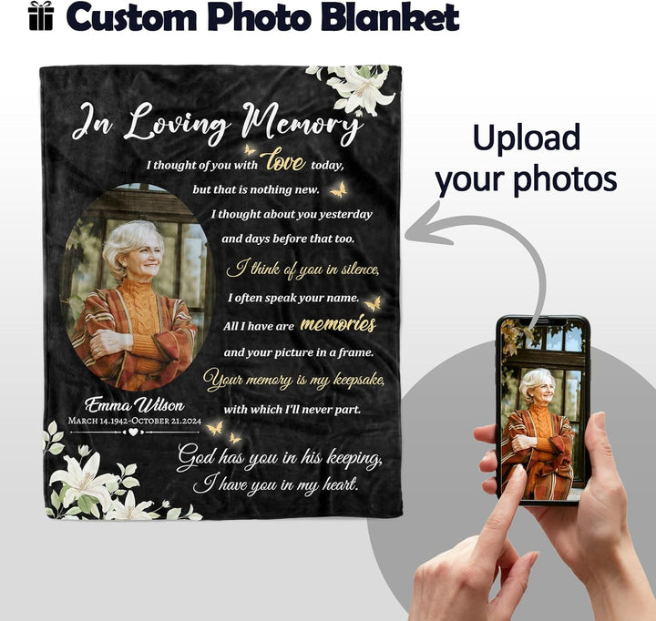 Personalized Memorial Blanket with Picture