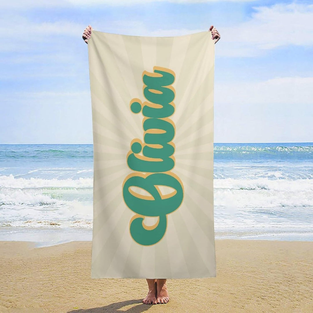 Personalized name quick-drying sand absorbent beach towel aperture type