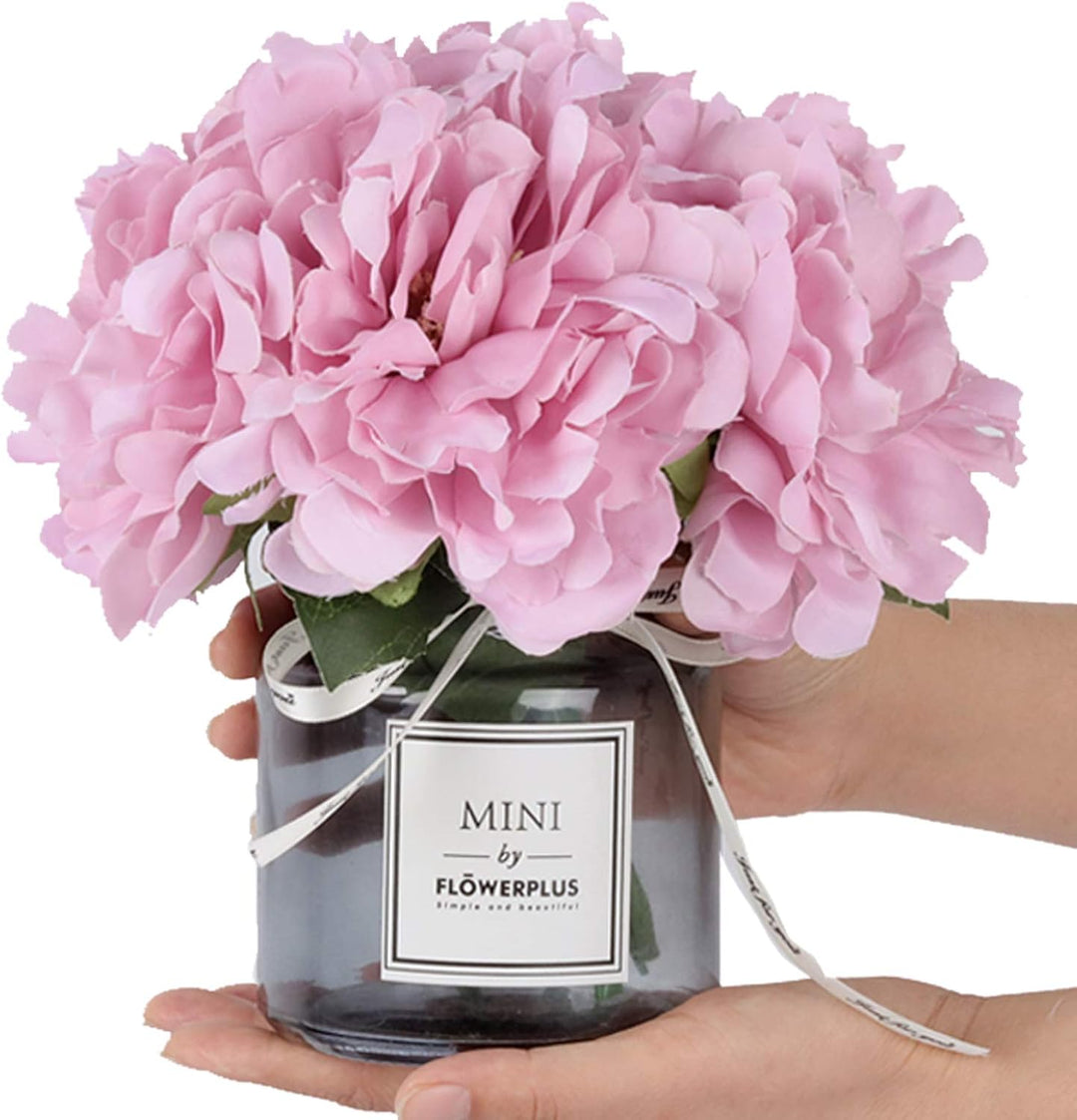 Personalized artificial hydrangea and glass vase decoration Ins style