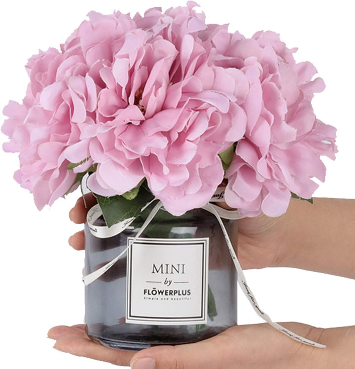 Personalized artificial hydrangea and glass vase decoration Ins style