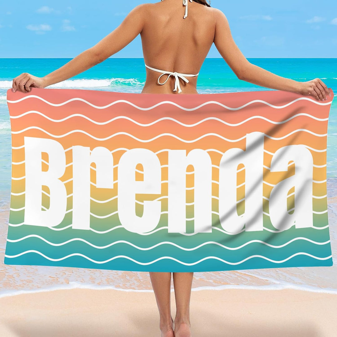 Personalized name quick-drying absorbent beach towel new style