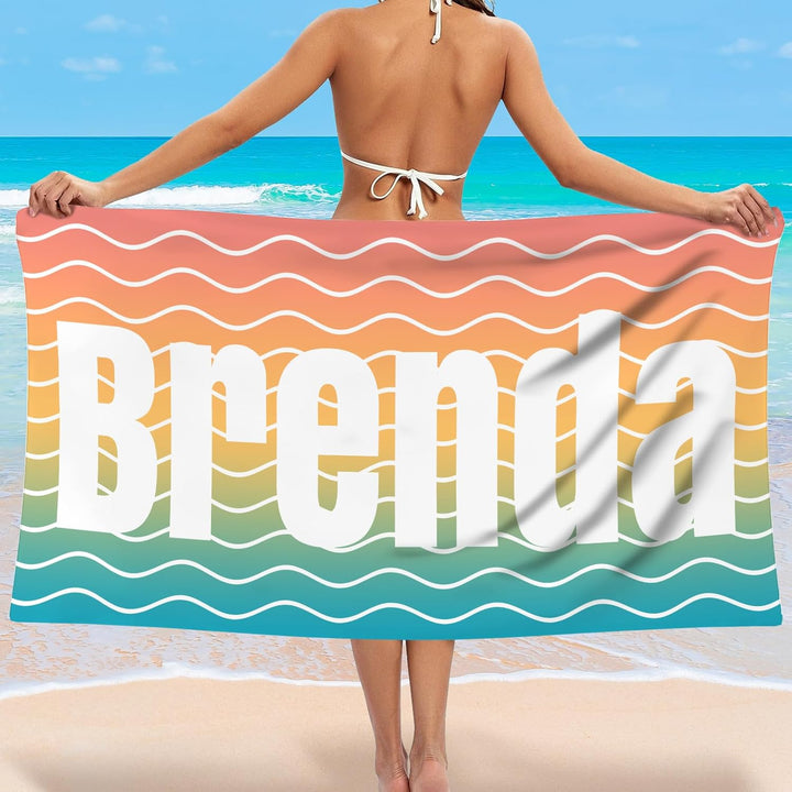 Personalized name quick-drying absorbent beach towel new style