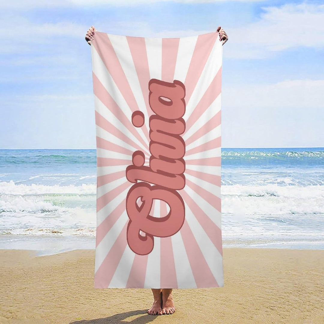 Personalized name quick-drying sand absorbent beach towel aperture type