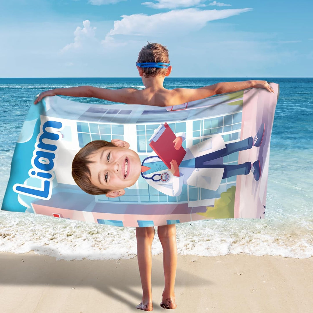 Personalized name quick-drying absorbent beach towel new style