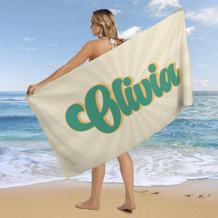 Personalized name quick-drying sand absorbent beach towel aperture type